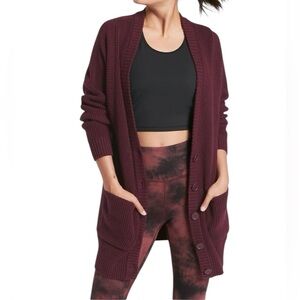 Athleta West End Oversized Cardigan in Antique Burgundy